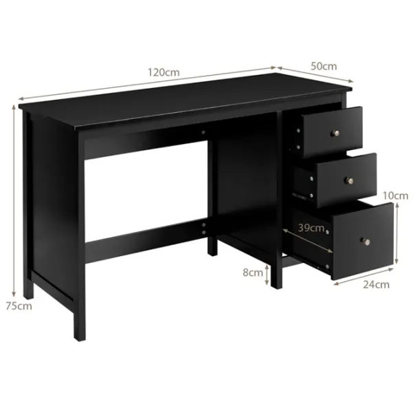 Masă de birou Costway CB10414BK MDF/ Black photo 2
