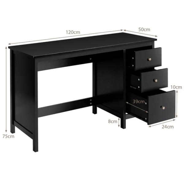 Masă de birou Costway CB10414BK MDF/ Black photo 2