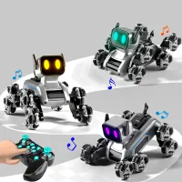 Mașină JZL Eight-Wheeled Stunt Robot Dog 2950-1 / 2.4 GHz / Gray photo 4