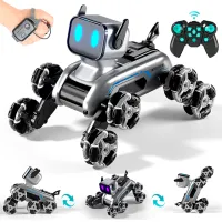 Mașină JZL Eight-Wheeled Stunt Robot Dog 2950-1 / 2.4 GHz / Gray photo 8