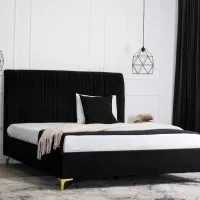 Кровать Mebel Elite Marcelo 160 x 200 см / ЛДСП / Черный photo 2