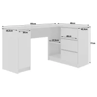 Masă de birou Akord B20 Right PAL/ White photo 2