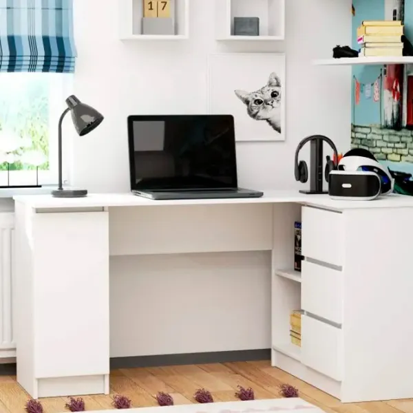Masă de birou Akord B20 Right PAL/ White photo 4