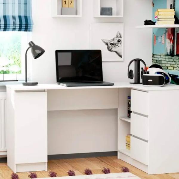 Masă de birou Akord B20 Right PAL/ White photo 4