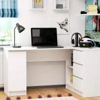 Masă de birou Akord B20 Right PAL/ White photo 4