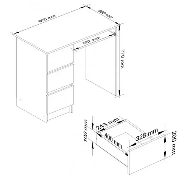 Masă de birou Akord A-6 Left PAL melaminat/ Sonoma Oak photo 4 Masă de birou Akord A-6 Left PAL melaminat/ Sonoma Oak photo 4