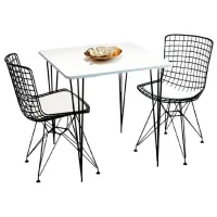 Обеденные стол со стульями Prestige Star Leg () Квадратная / ДСП / Белый