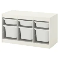 Стеллаж с контейнерами Ikea Trofast 56 x 99 x 44см cm / ЛДСП / White