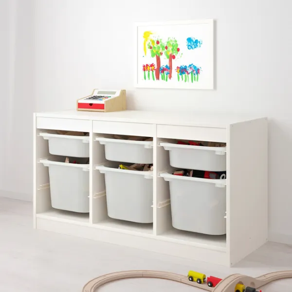 Etajeră cu containere Ikea Trofast 56 x 99 x 44 cm / PAL / White photo 2