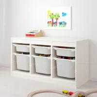 Etajeră cu containere Ikea Trofast 56 x 99 x 44 cm / PAL / White photo 2