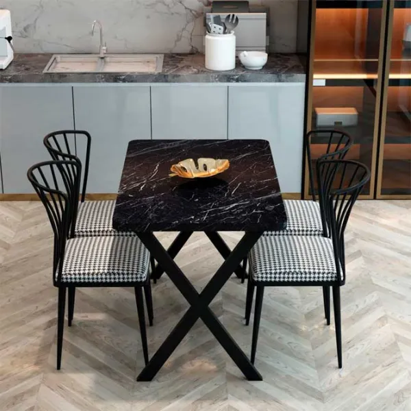 Обеденные стол со стульями Prestige Bendir () Прямоугольная / ДСП / Белый photo 4