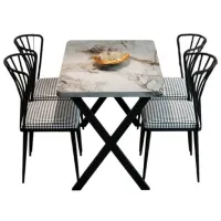 Обеденные стол со стульями Prestige Efes () Прямоугольная / ДСП / Светло-серый