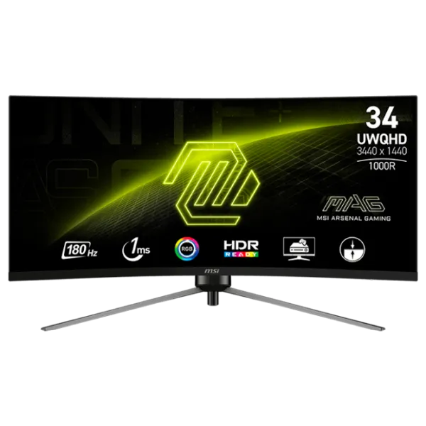 Монитор MSI MAG 345CQR 34" Ultra WQHD 180 Гц / 1 мс / Черный photo 1