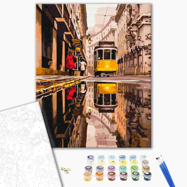 Pictură pe numere BrushMe Tramvaiul orășenesc BS39849 50 x 40 cm / Verticală photo 2