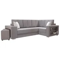 Угловой диван Space Meble Lopez Right Itaka 50 (5630451)  Бархат / Светло-серый