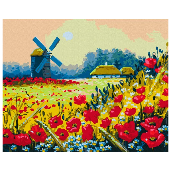 Картина по номерам BrushMe Маковое полe BS53148 50 x 40 см / Горизонтальная photo 1