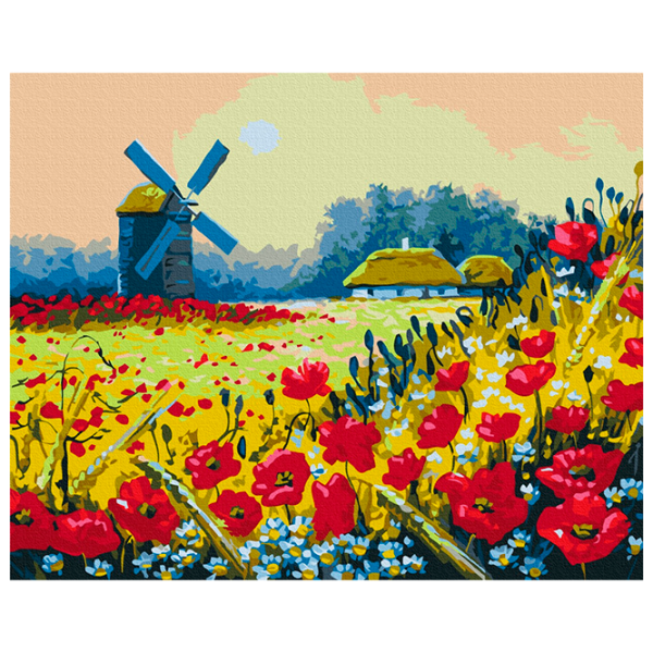 Картина по номерам BrushMe Маковое полe BS53148 50 x 40 см / Горизонтальная photo 1