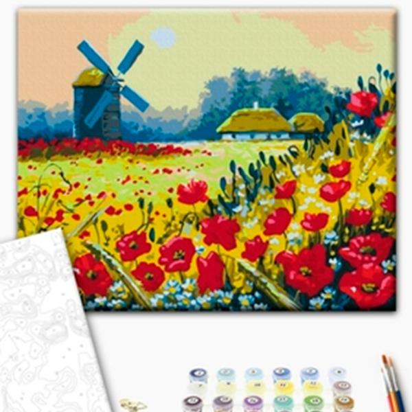 Картина по номерам BrushMe Маковое полe BS53148 50 x 40 см / Горизонтальная photo 3