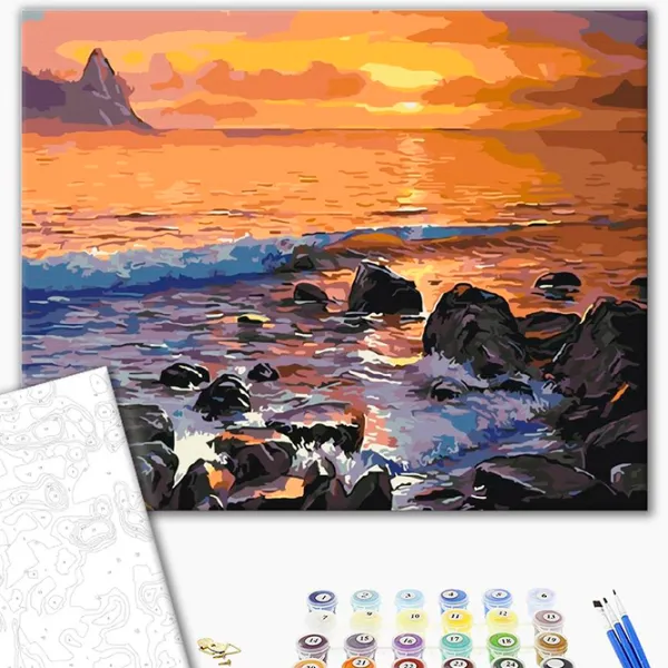 Картина по номерам BrushMe Каменистый берег BS5749FC 50 x 40 см / Горизонтальная photo 2