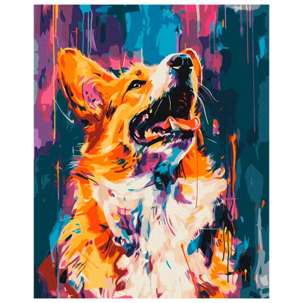 Pictură pe numere BrushMe Corgi colorat BS53927FC 50 x 40 cm / Verticală photo 1