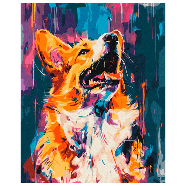 Pictură pe numere BrushMe Corgi colorat BS53927FC 50 x 40 cm / Verticală photo 1