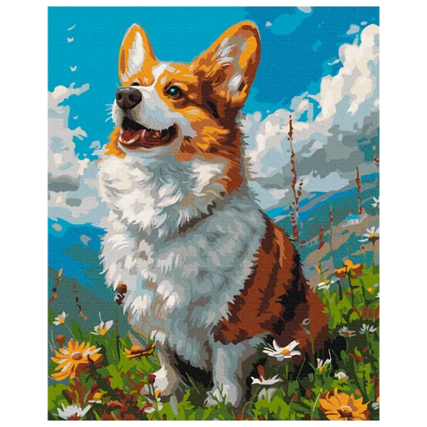 Картина по номерам BrushMe Солнечный корги BS53943FC 50 x 40 см / Вертикальная photo 1