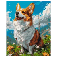 Pictură pe numere BrushMe Cоrgi colorat BS53943FC 50 x 40 cm / Verticală