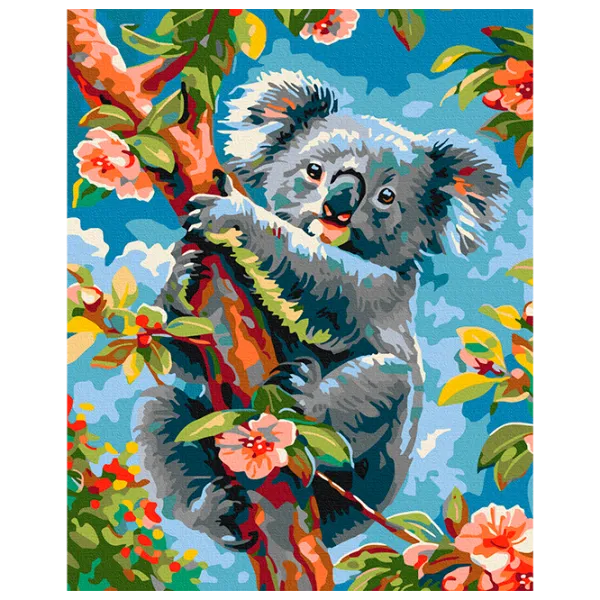 Картина по номерам BrushMe Коала среди цветов BS53988FC 50 x 40 см / Вертикальная photo 1
