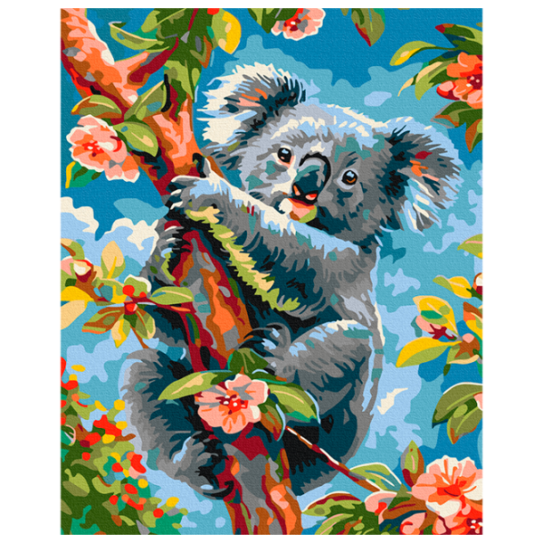 Картина по номерам BrushMe Коала среди цветов BS53988FC 50 x 40 см / Вертикальная photo 1