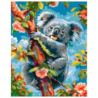 Картина по номерам BrushMe Коала среди цветов BS53988FC 50 x 40 см / Вертикальная