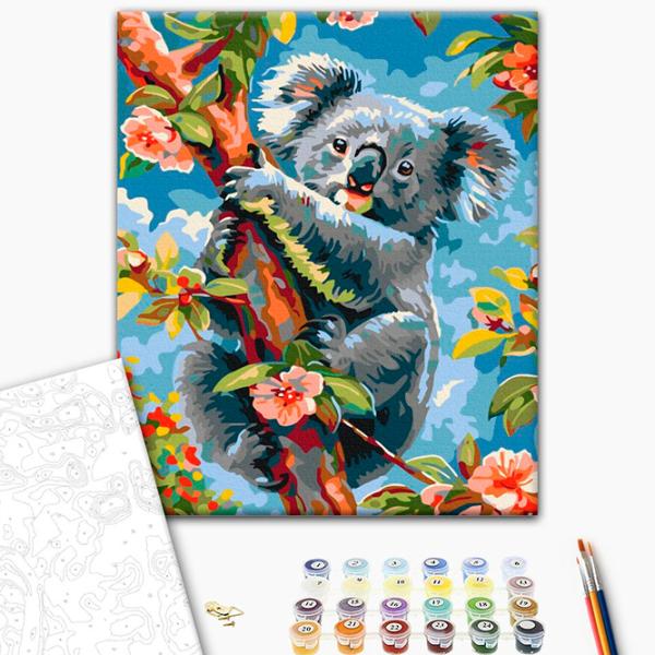 Картина по номерам BrushMe Коала среди цветов BS53988FC 50 x 40 см / Вертикальная photo 2