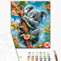 Картина по номерам BrushMe Коала среди цветов BS53988FC 50 x 40 см / Вертикальная photo 2