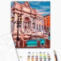 Pictură pe numere BrushMe Fântâna Trevi Roma BS29709FC 50 x 40 cm / Verticală photo 3