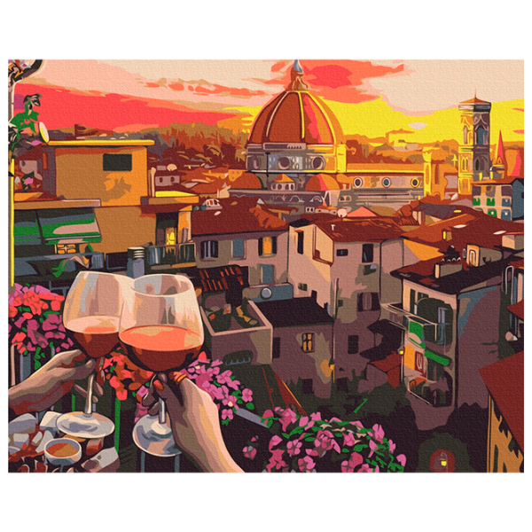 Pictură pe numere BrushMe Seară plăcută cu vin BS51583FC 50 x 40 cm / Orizontală photo 1 Pictură pe numere BrushMe Seară plăcută cu vin BS51583FC 50 x 40 cm / Orizontală photo 1