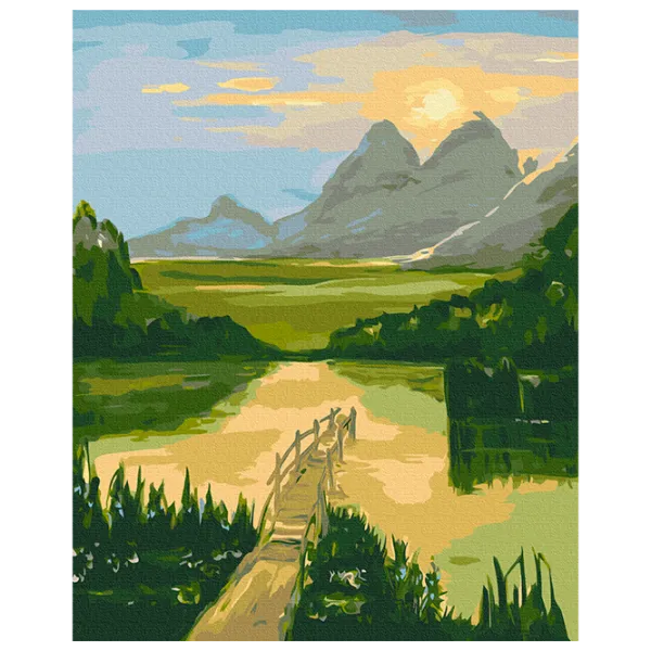 Pictură pe numere BrushMe Răsărit în vale BS53961FC 50 x 40 cm / Verticală photo 1