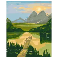 Pictură pe numere BrushMe Răsărit în vale BS53961FC 50 x 40 cm / Verticală