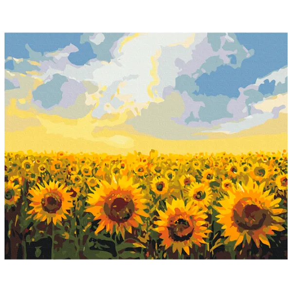Картина по номерам BrushMe Поле подсолнухов BS135FC 50 x 40 см / Горизонтальная photo 1