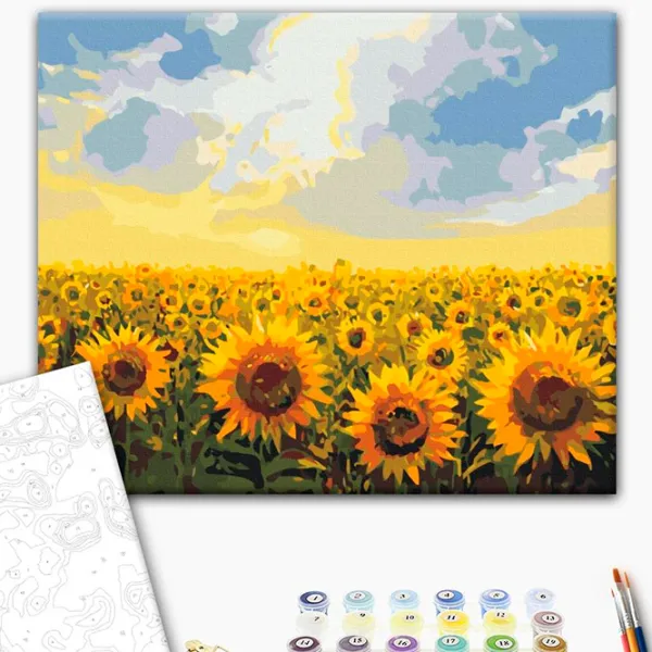 Картина по номерам BrushMe Поле подсолнухов BS135FC 50 x 40 см / Горизонтальная photo 2