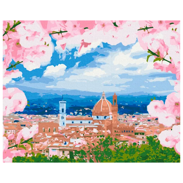 Pictură pe numere BrushMe Florența în floare BS52637FC 50 x 40 cm / Orizontală photo 1