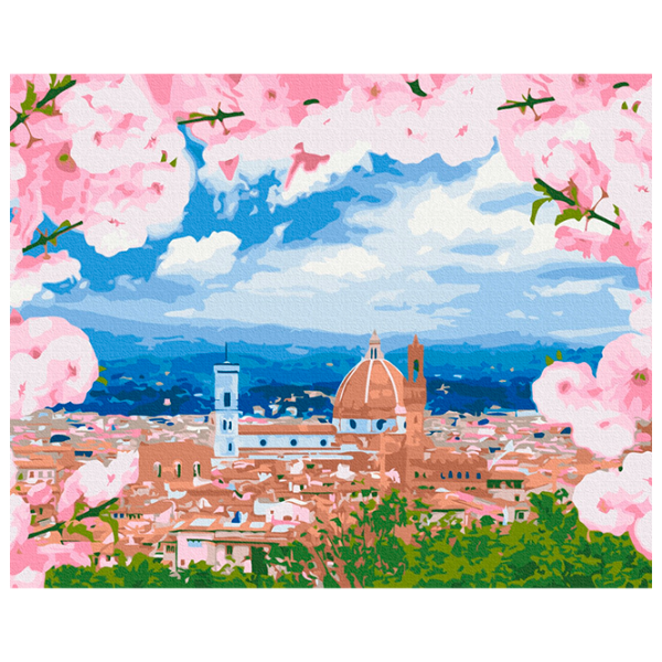 Pictură pe numere BrushMe Florența în floare BS52637FC 50 x 40 cm / Orizontală photo 1