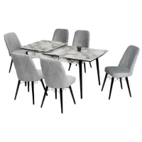 Set masă și scaune Magnus Butterfly Carara () Dreptunghiulară / MDF / Gray