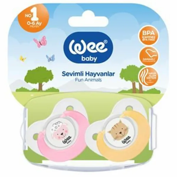 Соска круглая WeeBaby Fun Animals 319 Унисекс / 0 месяцев - 6 месяцев / Силикон / Разноцветный photo 2
