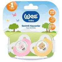 Suzetă cu tetina rotundă WeeBaby Fun Animals 319 Unisex / 0 luni - 6 luni / Silicon / Multicolor photo 2