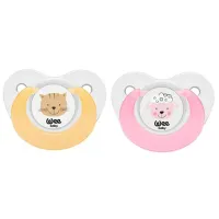 Suzetă cu tetina rotundă WeeBaby Fun Animals 320 Unisex / 6 luni - 18 luni / Silicon / Multicolor