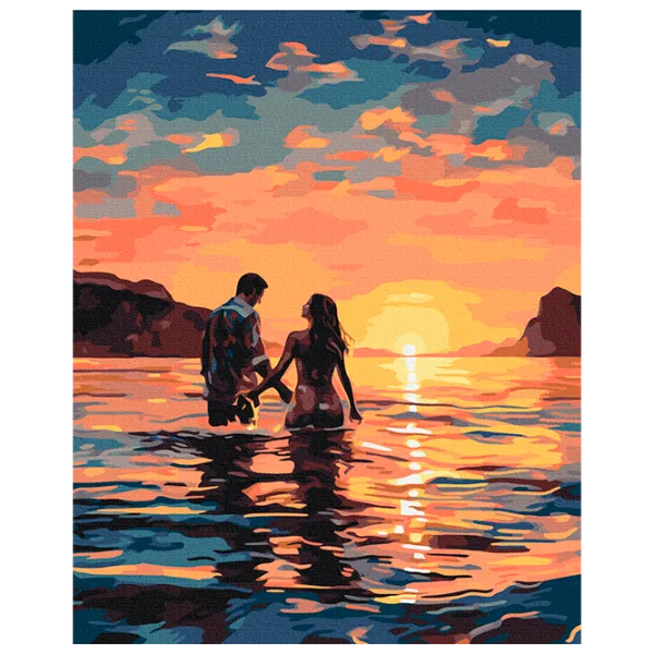 Pictură pe numere BrushMe Îndrăgostiți în zori BS53890FC 50 x 40 cm / Verticală photo 1