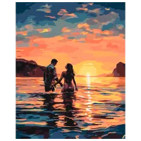 Pictură pe numere BrushMe Îndrăgostiți în zori BS53890FC 50 x 40 cm / Verticală