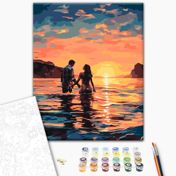 Pictură pe numere BrushMe Îndrăgostiți în zori BS53890FC 50 x 40 cm / Verticală photo 3