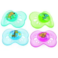 Suzetă cu tetina rotundă Nuby ID5720MFSN Unisex / 6 luni - 18 luni / Silicon / Multicolor