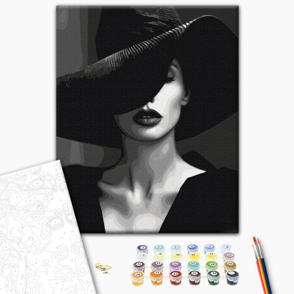 Pictură pe numere BrushMe Misterioasa doamnă BS53937FC 50 x 40 cm / Verticală photo 3 Pictură pe numere BrushMe Misterioasa doamnă BS53937FC 50 x 40 cm / Verticală photo 3