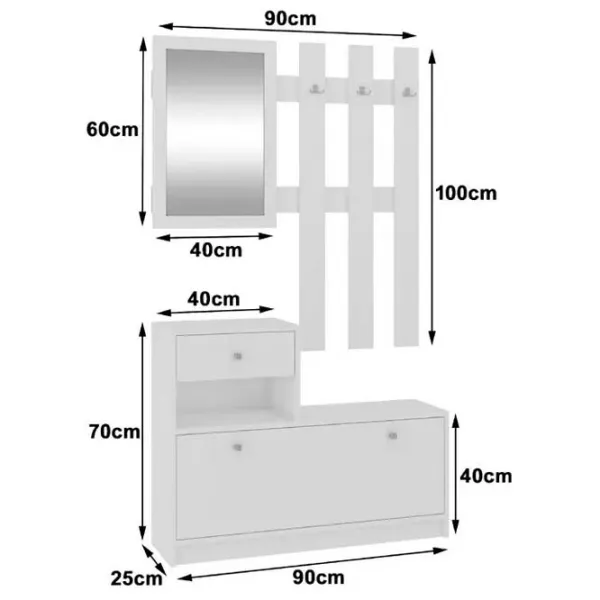 Set pentru antreu Akord 90 White PAL melaminat / White photo 5